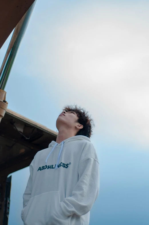 a woman looking up into the sky