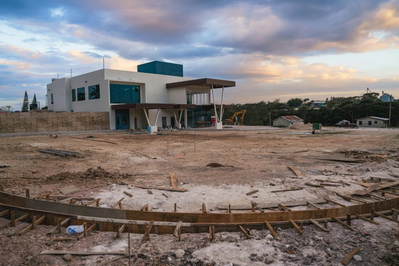 the home is built with unfinished construction equipment