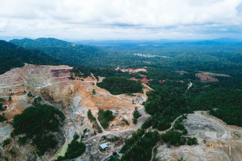 a bird - eye view shows many defores from the land