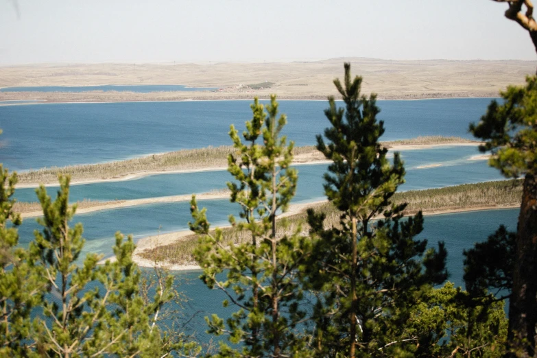 there are several water reservoirs in the middle of a wilderness