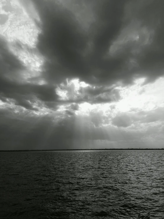 a small boat in a large body of water