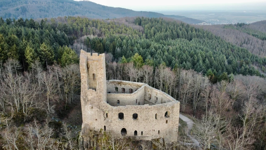 a castle building in the middle of nowhere