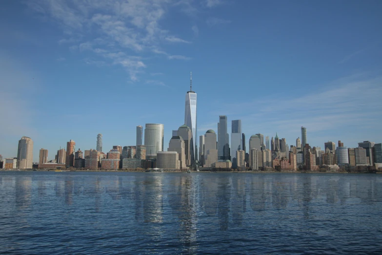 a picture of a city skyline in the middle of the lake