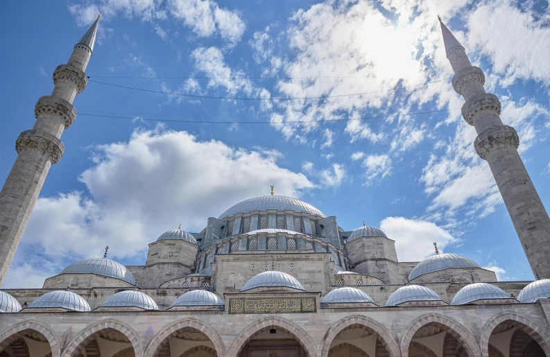 blue sky behind the dome of an ornate building