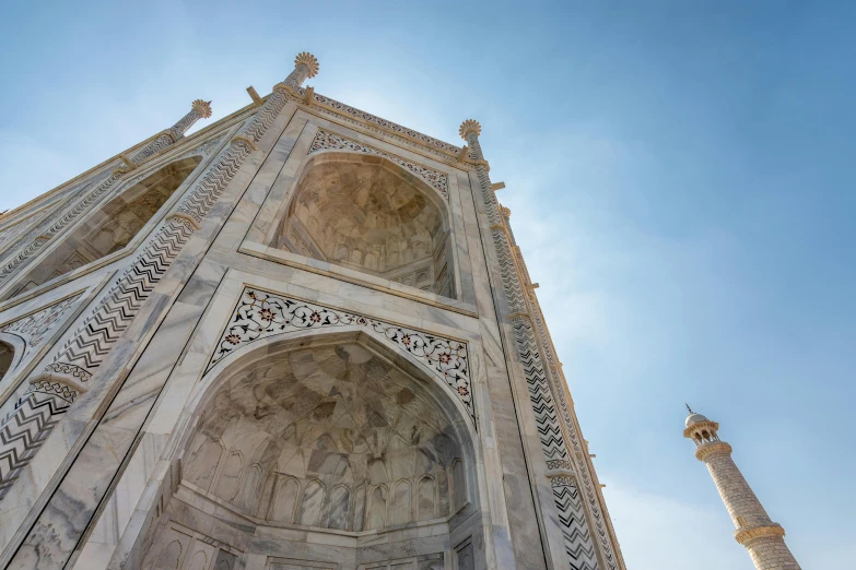 looking up at an intricately decorated building in mexico