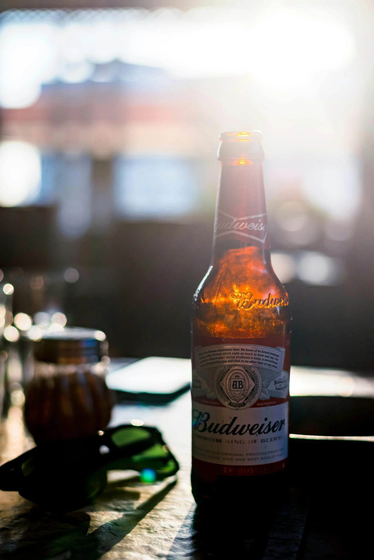 a bottle that is sitting on a table