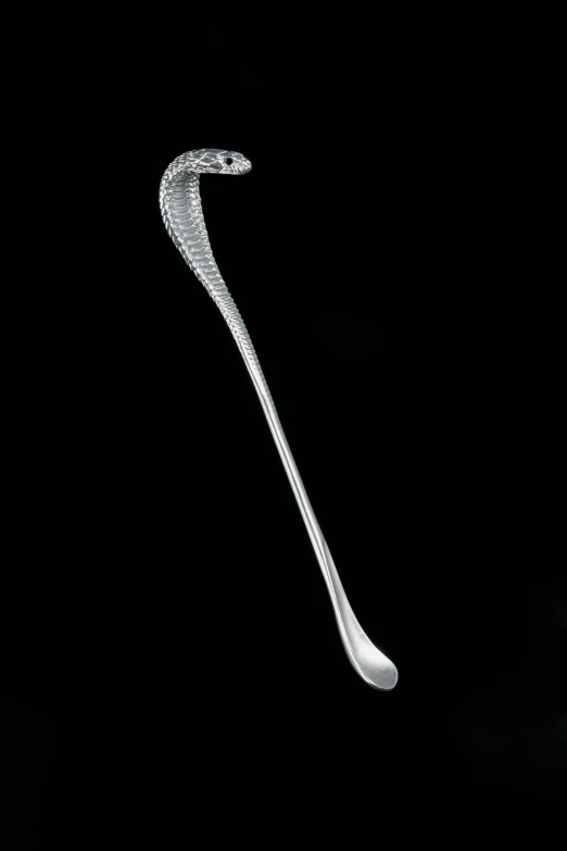 a silver, diamond - encrusted stem on a black background