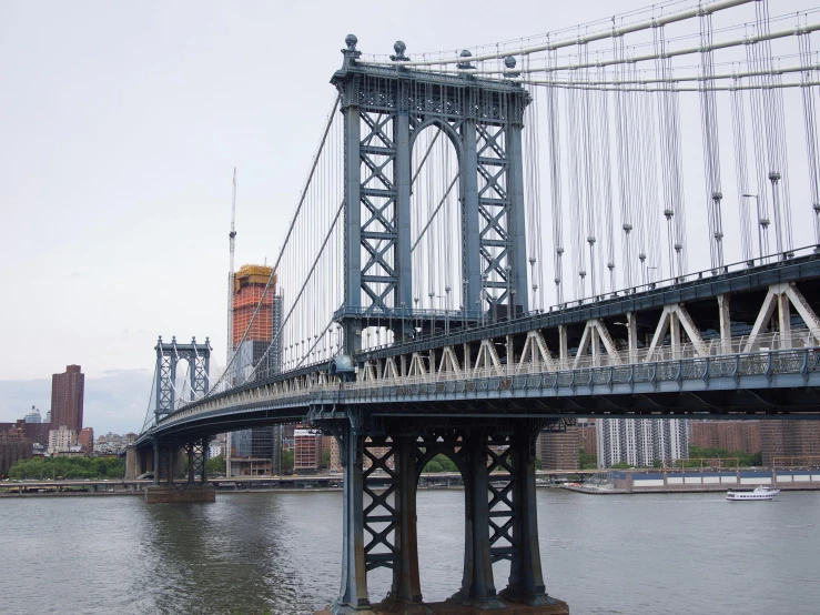 the city is depicted on a large bridge