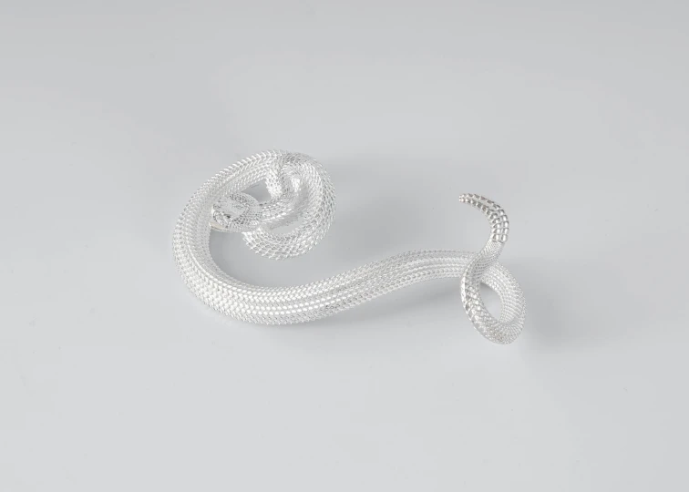 there are silver objects that look like twisted string