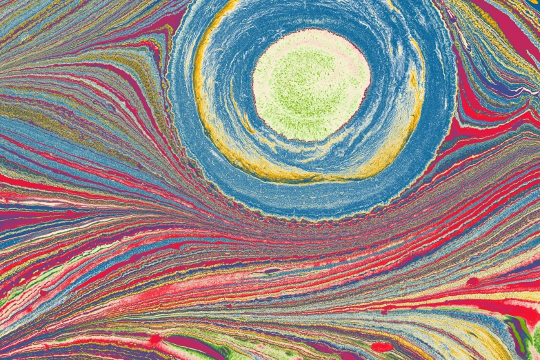 an abstract image of many colors with swirls and bubbles