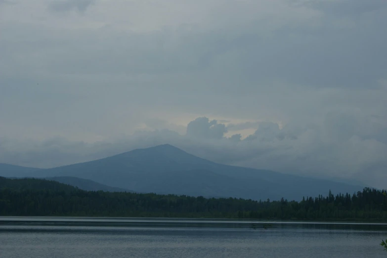 a large mountain with some trees on it