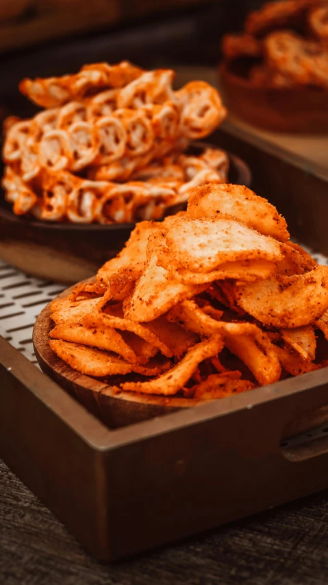 plates with some fried food on them that have their toppings spread out