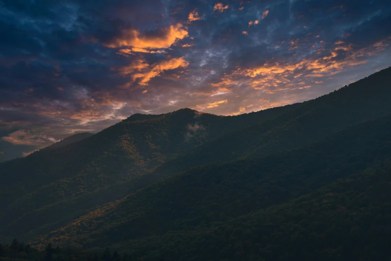 the sky has a lot of clouds above some mountains