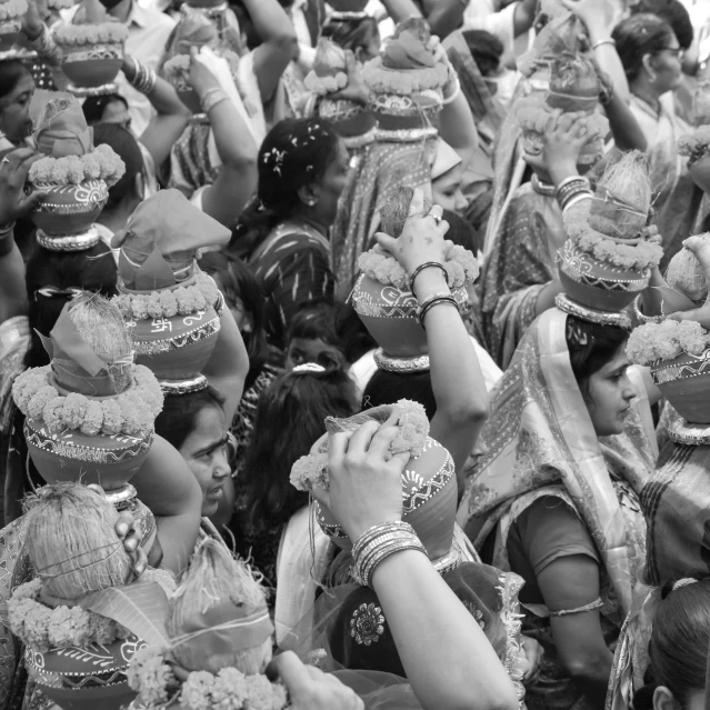 the headdresses and s of a group of women in indian dress