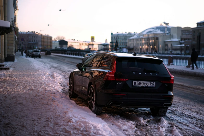 a car that is on the side of a road