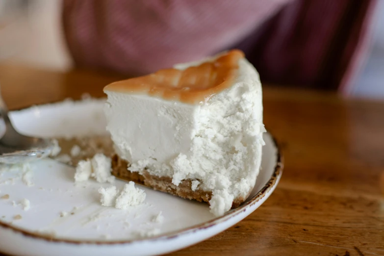 a plate with cake on it next to a fork