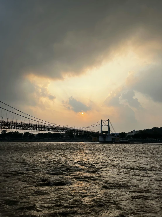 a large body of water under a cloudy sky