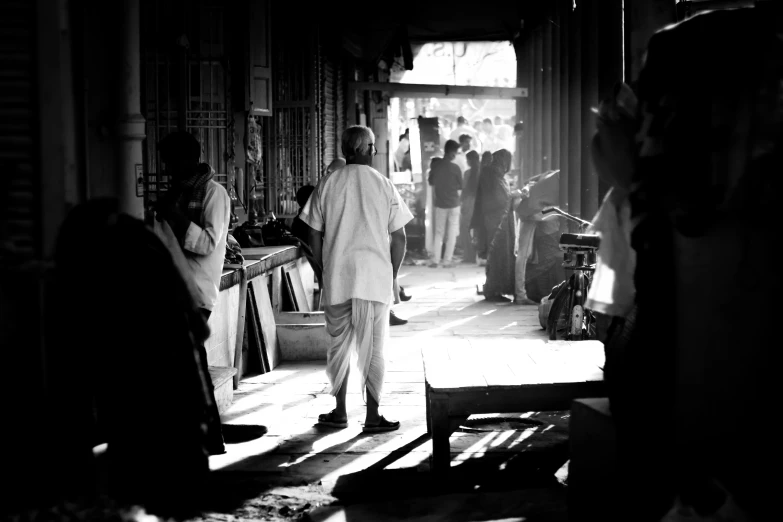 a man is looking down on an outdoor area