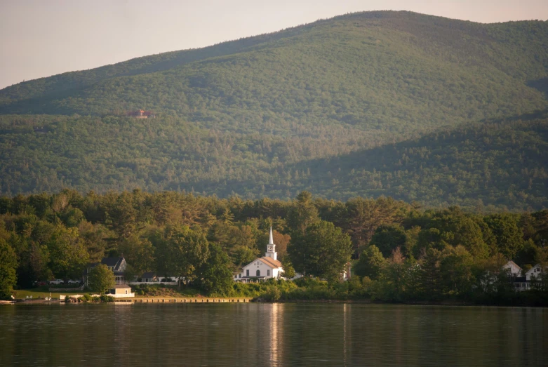 the house is next to the beautiful mountain