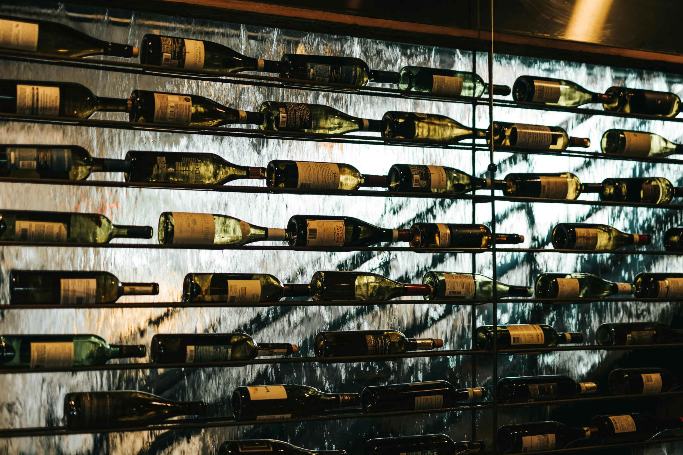 this is a display of bottles of wine