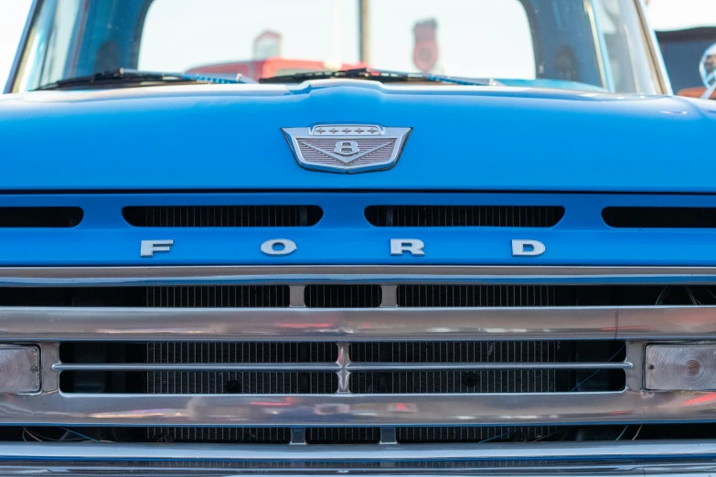 the front grill and grille of an old ford truck