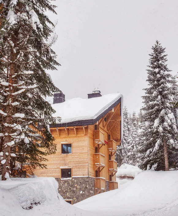 the cabin is built into the side of the mountain