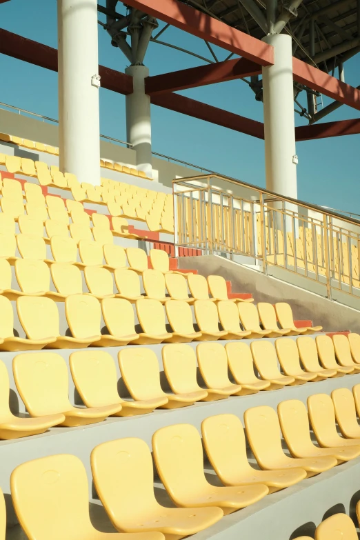 a couple of empty seats at the stands