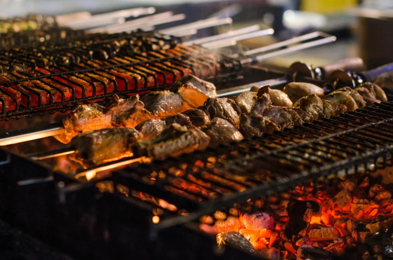 some grills are being prepared to serve them