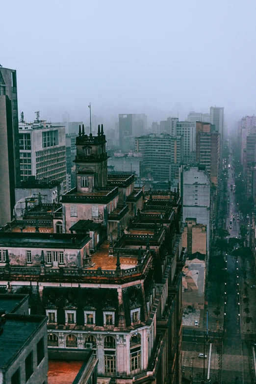 a view of some city buildings in the distance