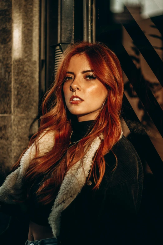 a red headed woman with very long hair