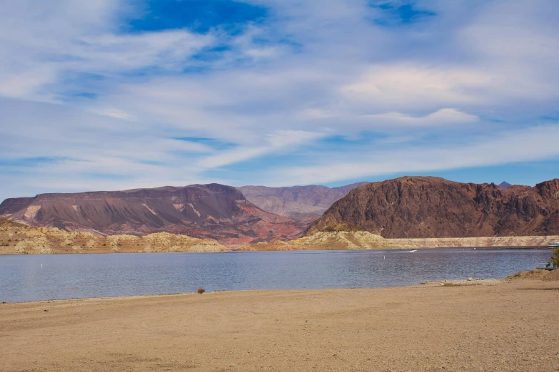 a large body of water surrounded by mountains