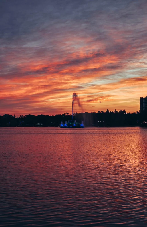 some red orange and purple sky and water