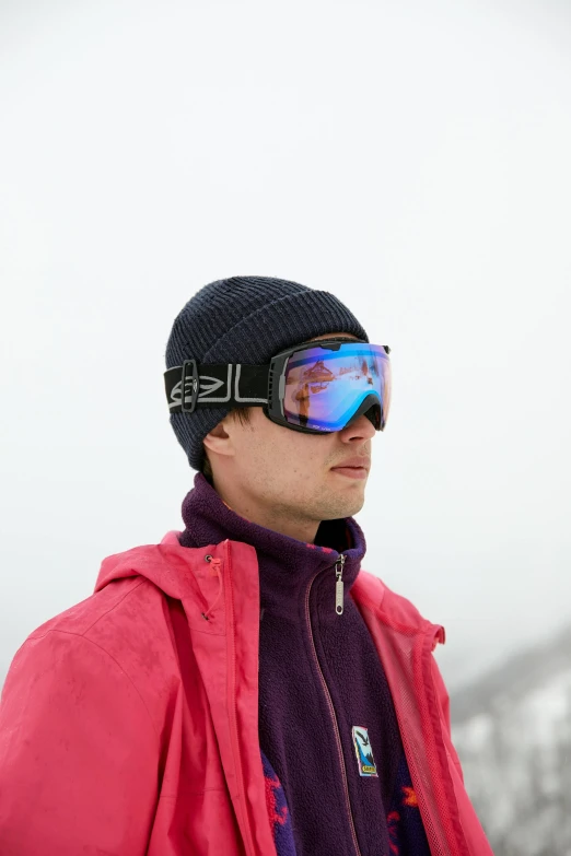 a person with ski goggles and a hood