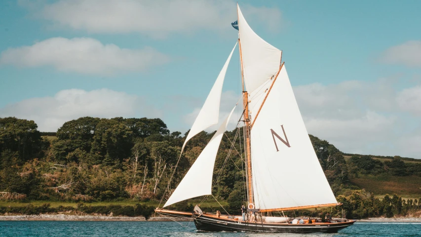 the sailboat is sailing very fast through the water