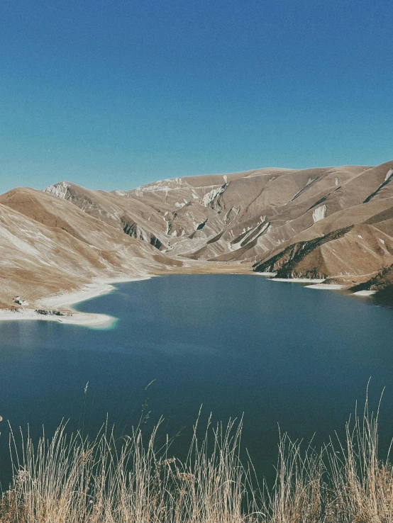 a couple of large lakes in the mountains