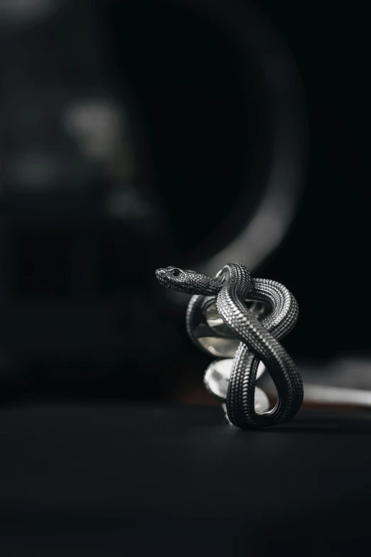 a knot of silver is sitting on top of a table