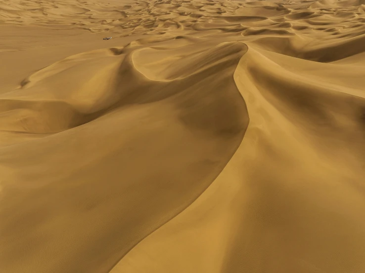 an overhead view of desert sand dunes