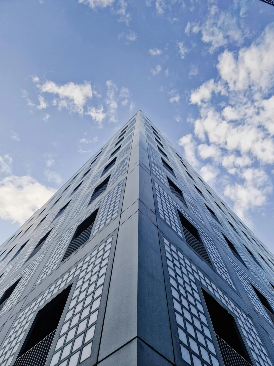 a skyscr building with the top of it's windows