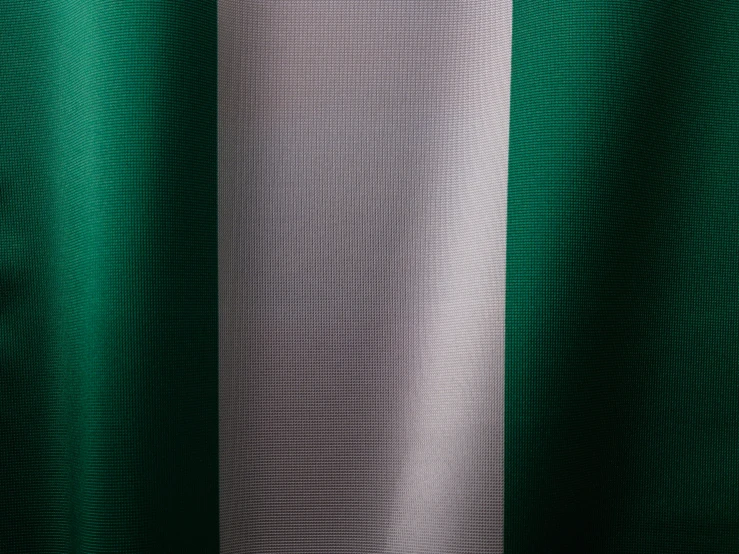 two rows of white and green thin curtains