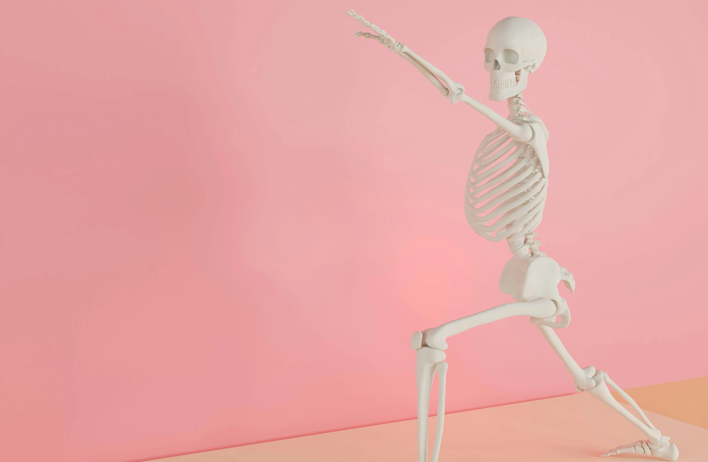 the skeleton is in a full body pose