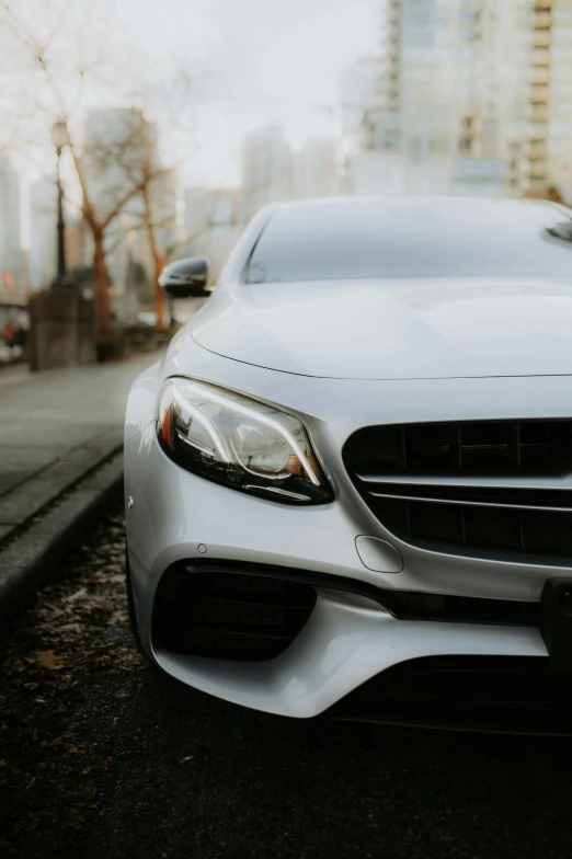 the front end of a mercedes benz sports coupe