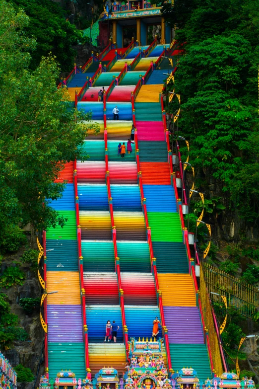 this colorful slide looks like it is going down in the air