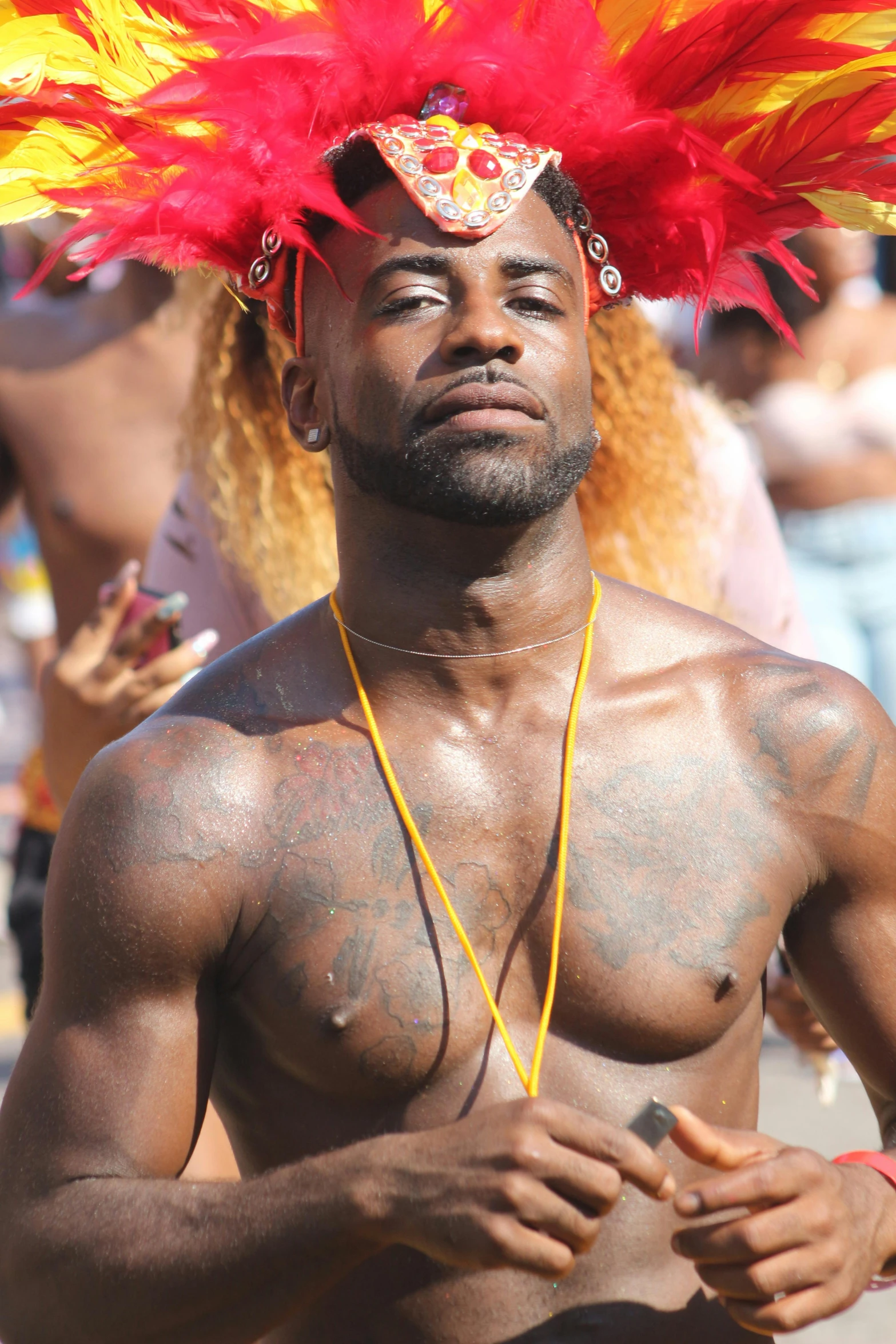 an african american man in a colorful hat