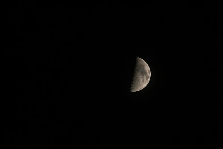 a close up of the moon in the dark sky