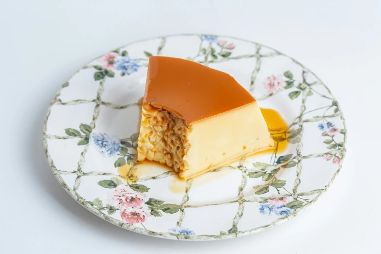 a slice of cake that is on a white plate