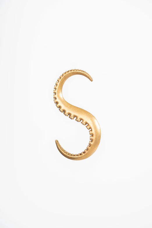 a letter s made out of gold thread