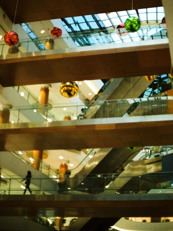 a po of the inside of a building with many hanging ornaments