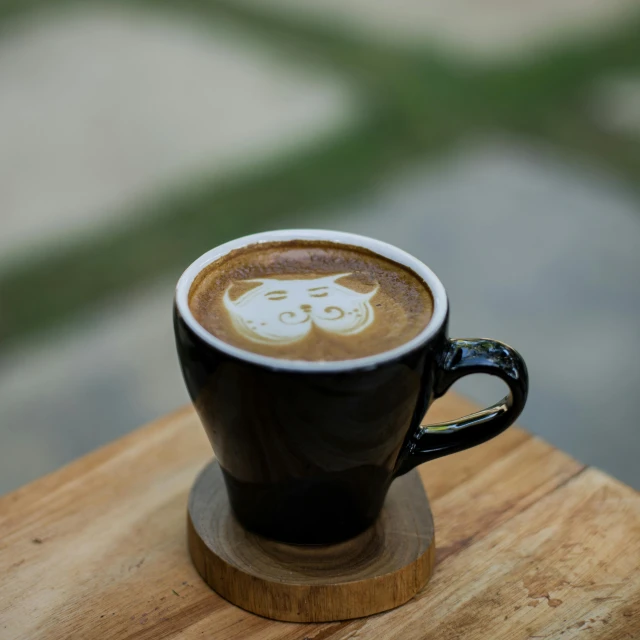 a cappuccino has a drawing of a panda