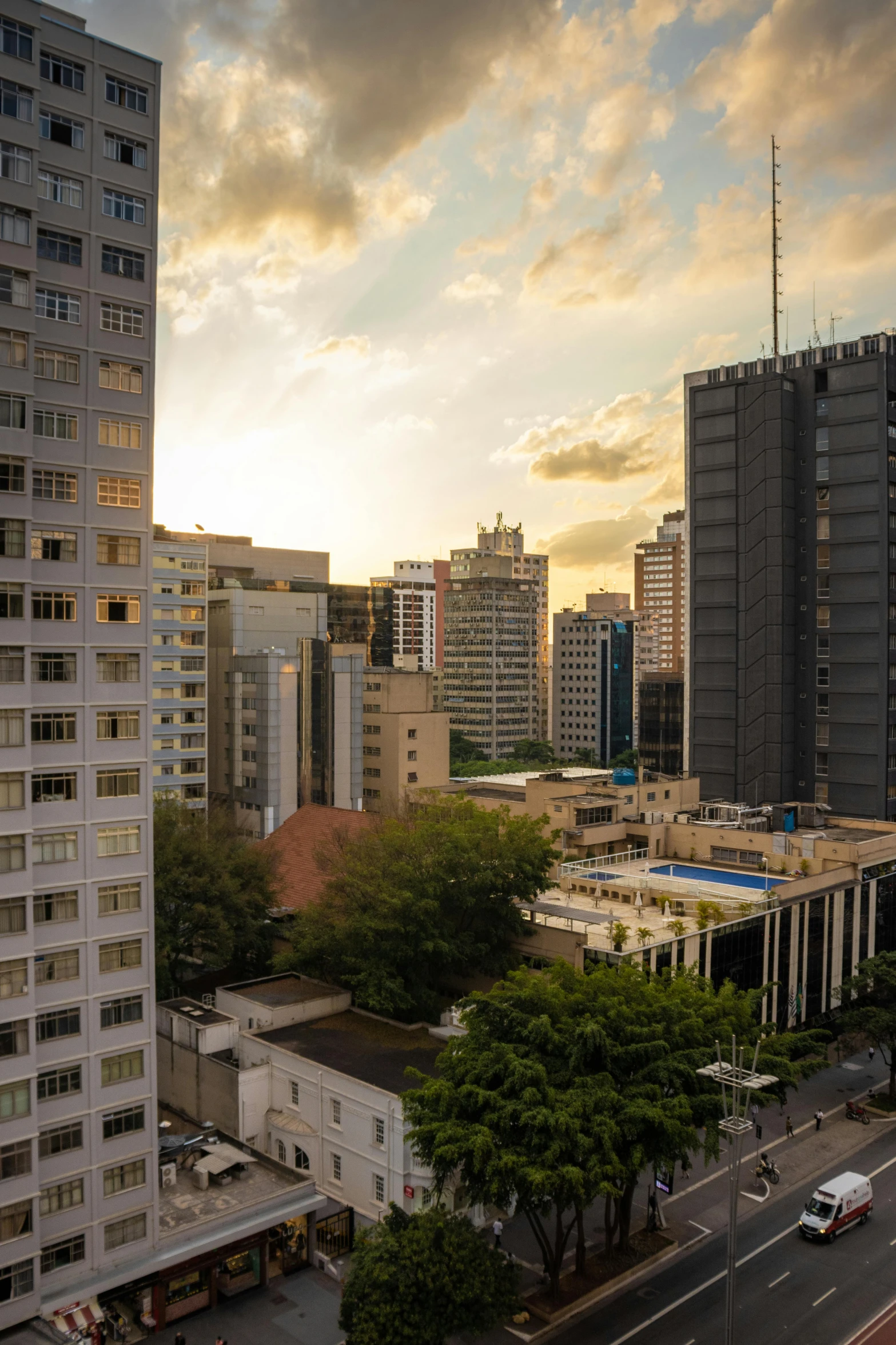 a large city with tall buildings and a lot of cars