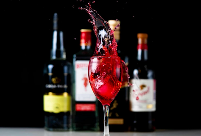 a close up of a glass on a table